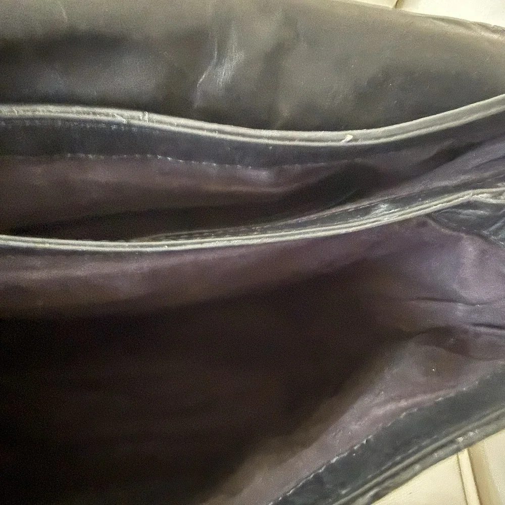 Zara Large Leather Rock Style Flap Shoulder Crossbody Bag Black Gold‎ Perfect
